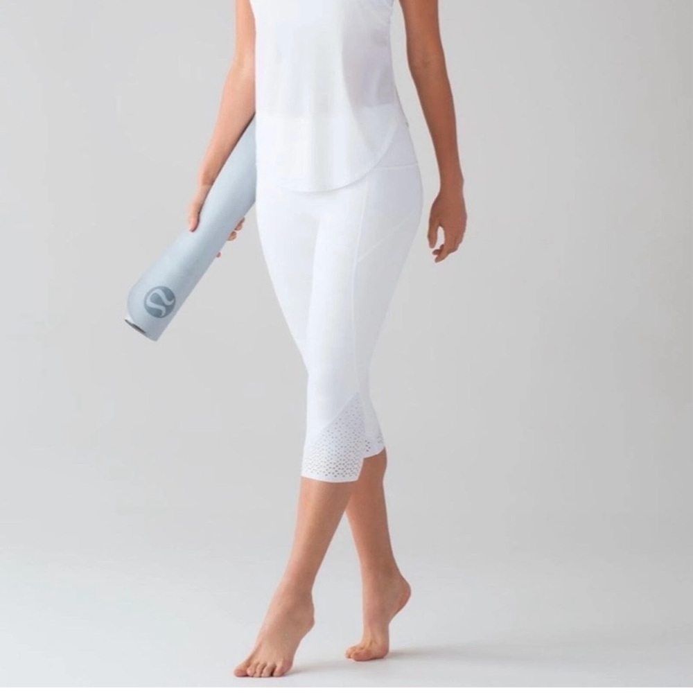 Lululemon Athletica Crisp White Perforated Leggings